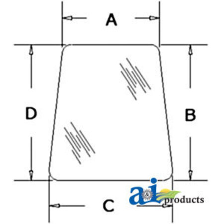 A & I PRODUCTS Glass, Side (RH/LH) 37.5" x24.5" x6" A-3476127M1